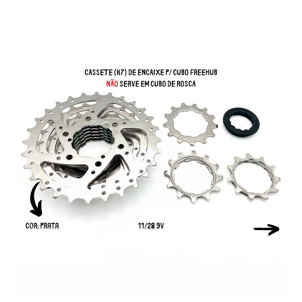 Cassete 9V Sunrace M96 11/28d Prata - Road/speed