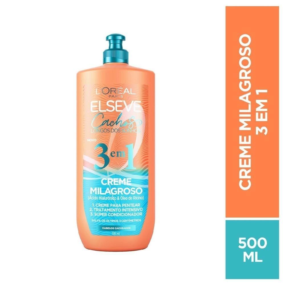 Creme Para Pentear Elseve Cachos Longos Dos Sonhos 3 Em 1 Milagroso 500ml