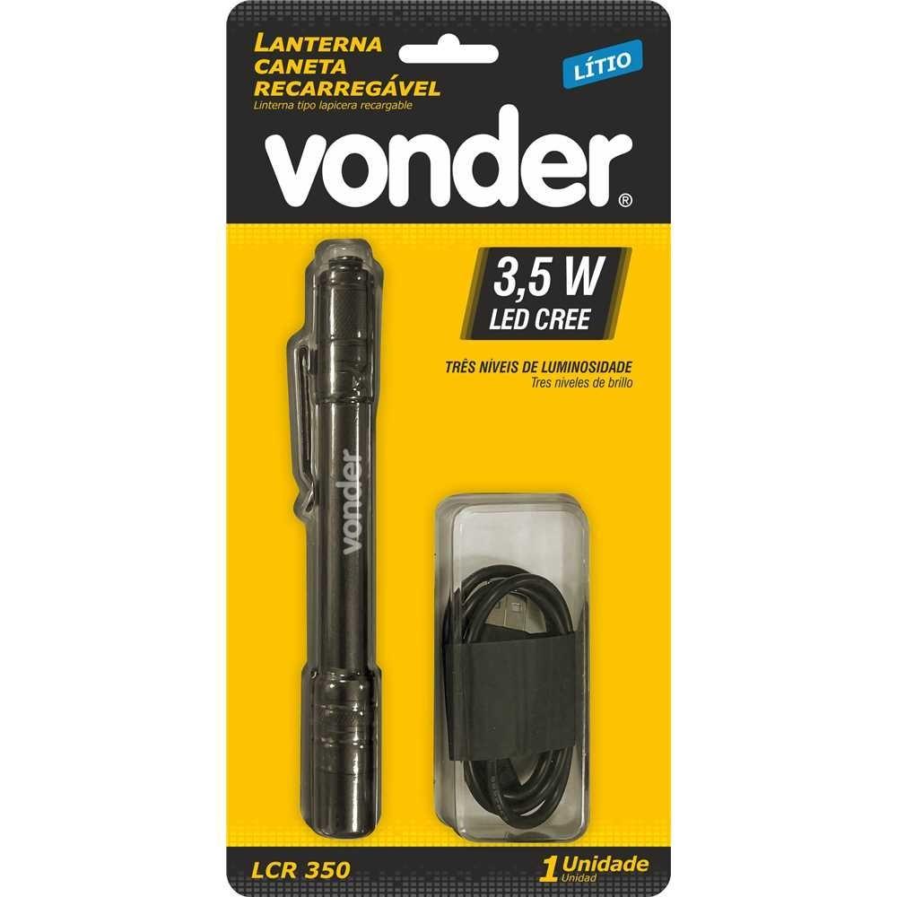 Lanterna Caneta Recarregável 35 W LED Cree Lcr 350 Vonder