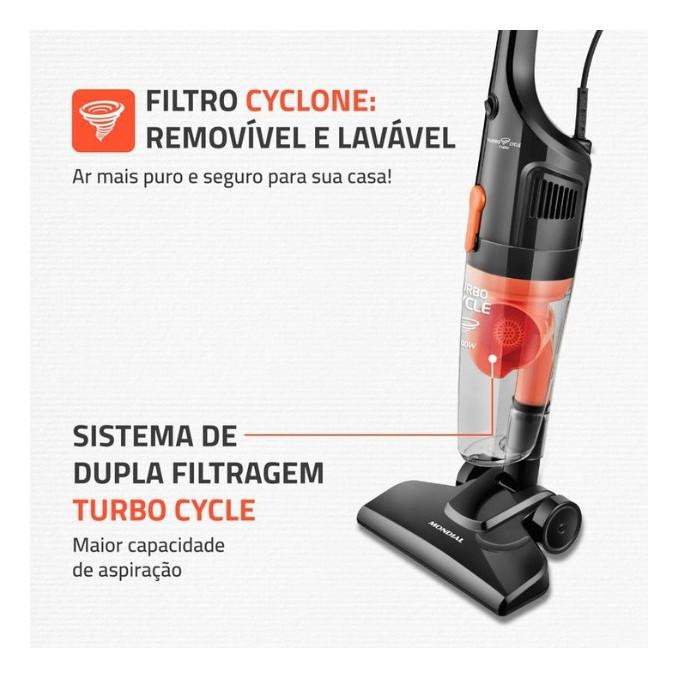 Aspirador De Pó Vertical Mondial Turbo Cycle 1100w Ap-35
