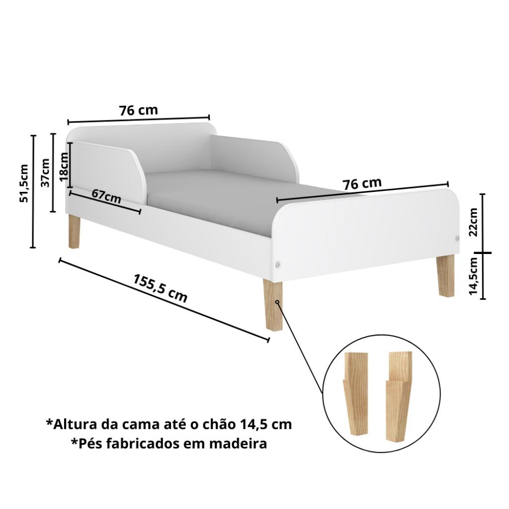 Mini-cama Mimo Montessoriana Branco - Movelbras