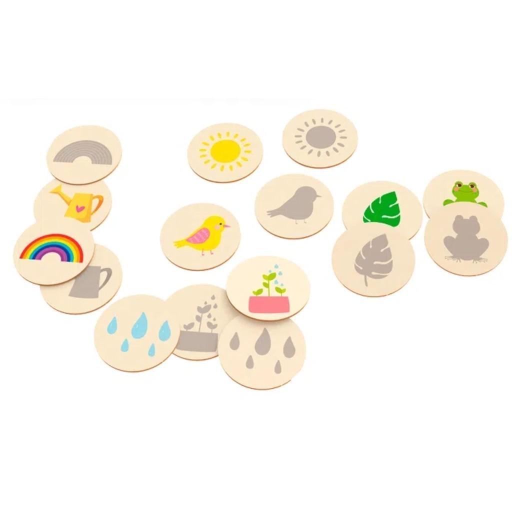 Jogo Da Memória Sombras E Formas Ii Em Mdf Com 32 Peças Para Crianças Xalingo