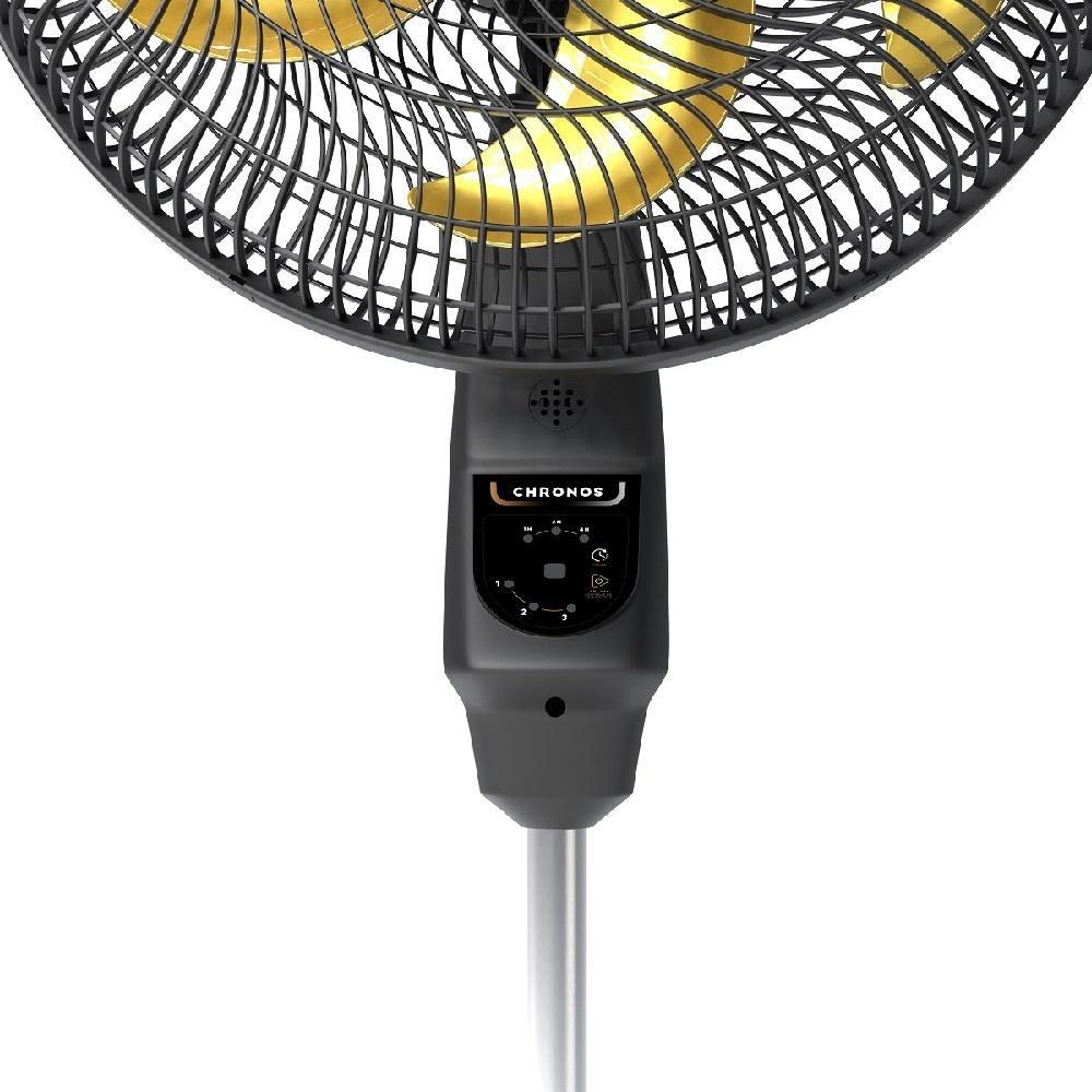Ventilador De Coluna Mallory Chronos Com Controle Remoto E Painel Touch Preto E Dourado 40cm - 127V