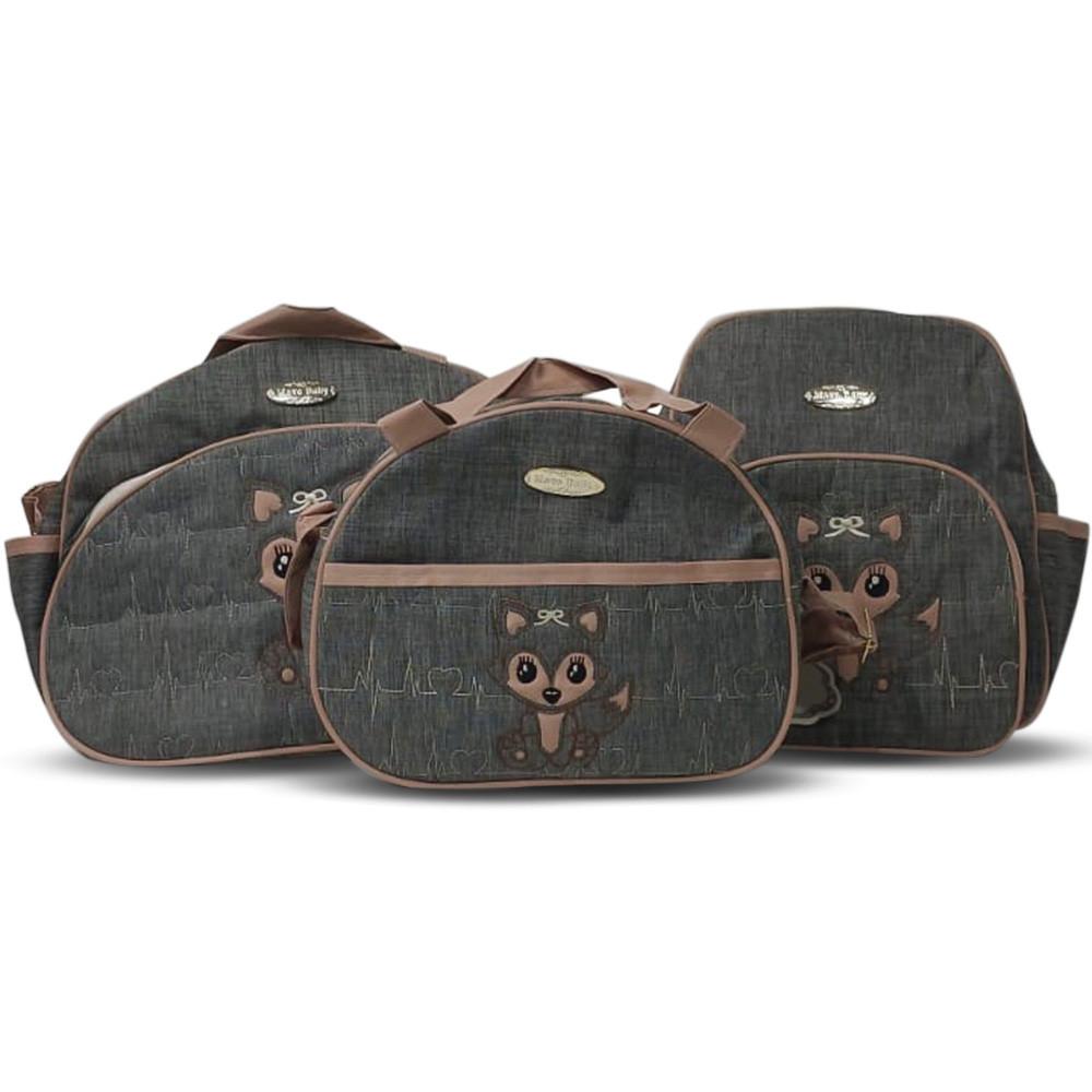 Kit Sacola Frasqueira Bolsa Maternidade Térmica Raposa Mave