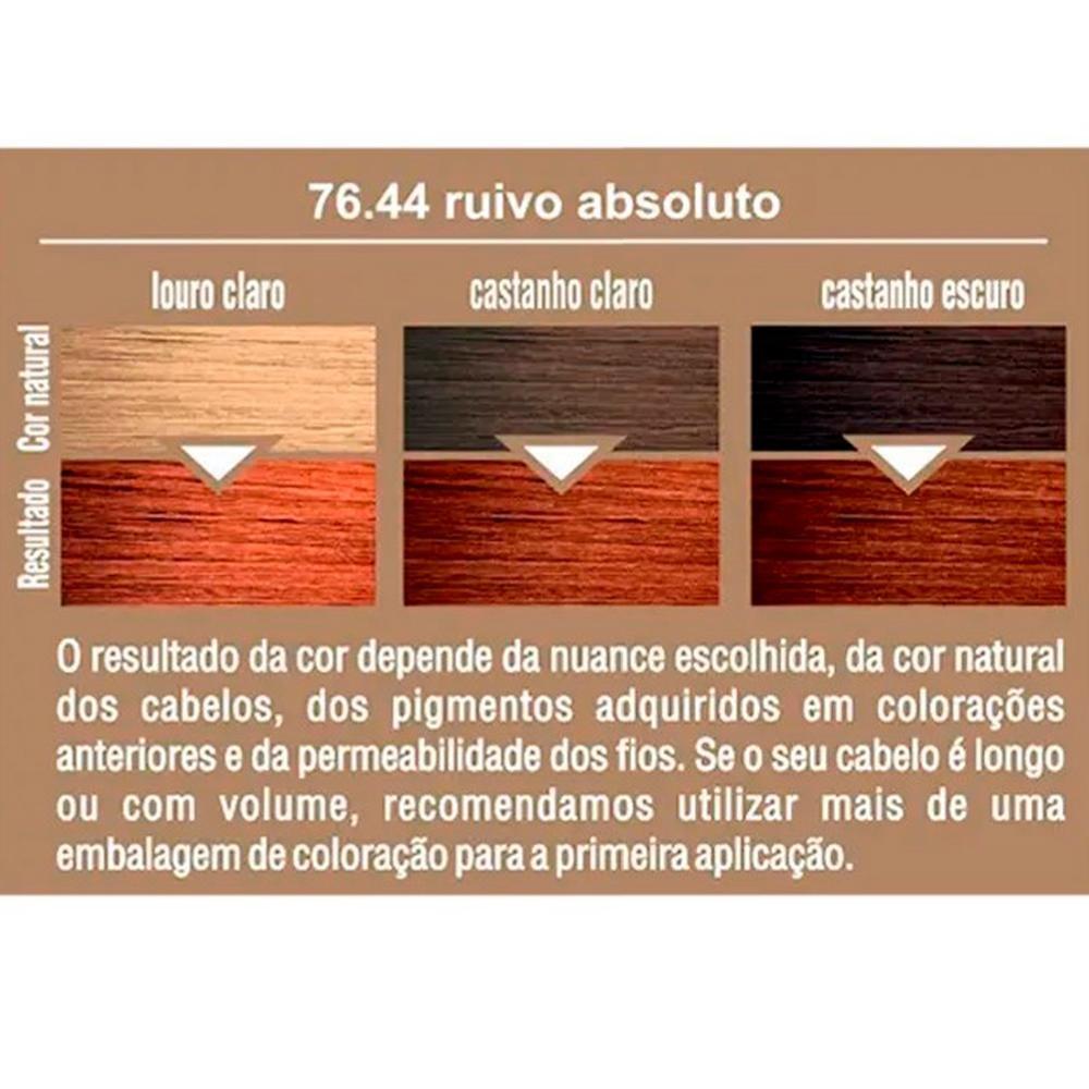 Kit Coloração Tintura Permanente Capilar Beauty Color Ruivos Perfeitos 76.44 Blend Óleos Aminoácidos