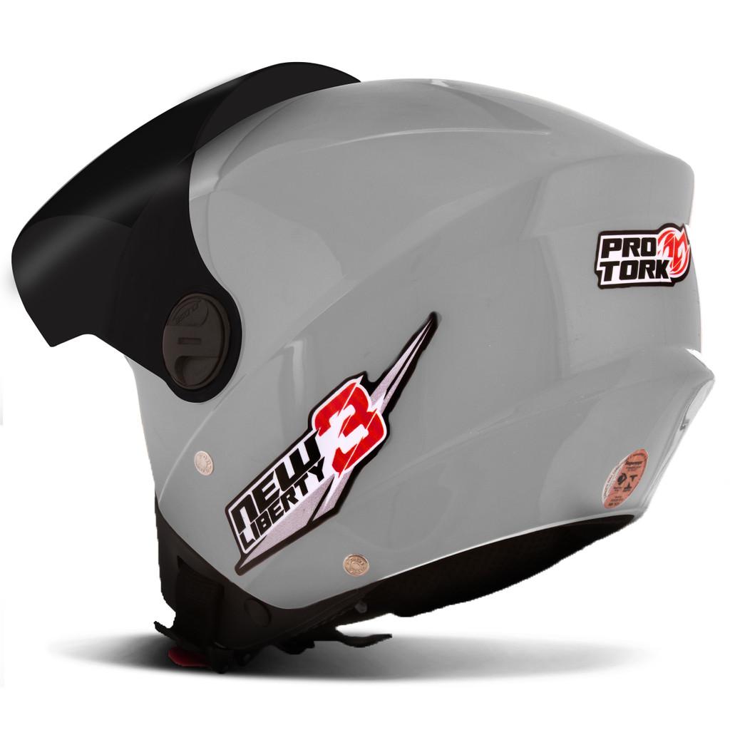 Capacete Moto Integral Aberto PRO Tork New Liberty 3 Solid Viseira Fumê Masculino Feminino