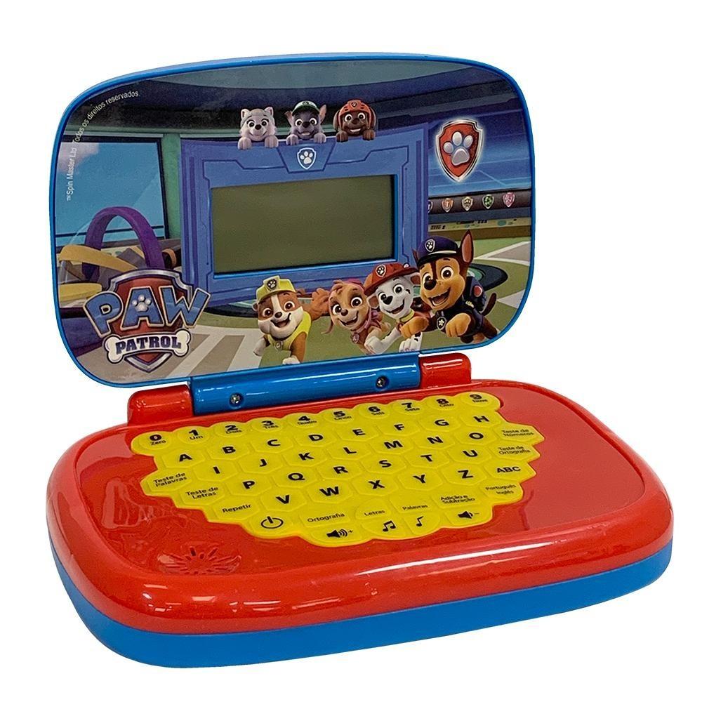 Kit Laptop Infantil Educativo Candide Patrulha Canina Bilíngue + 1 Fidget Spinner Sortido
