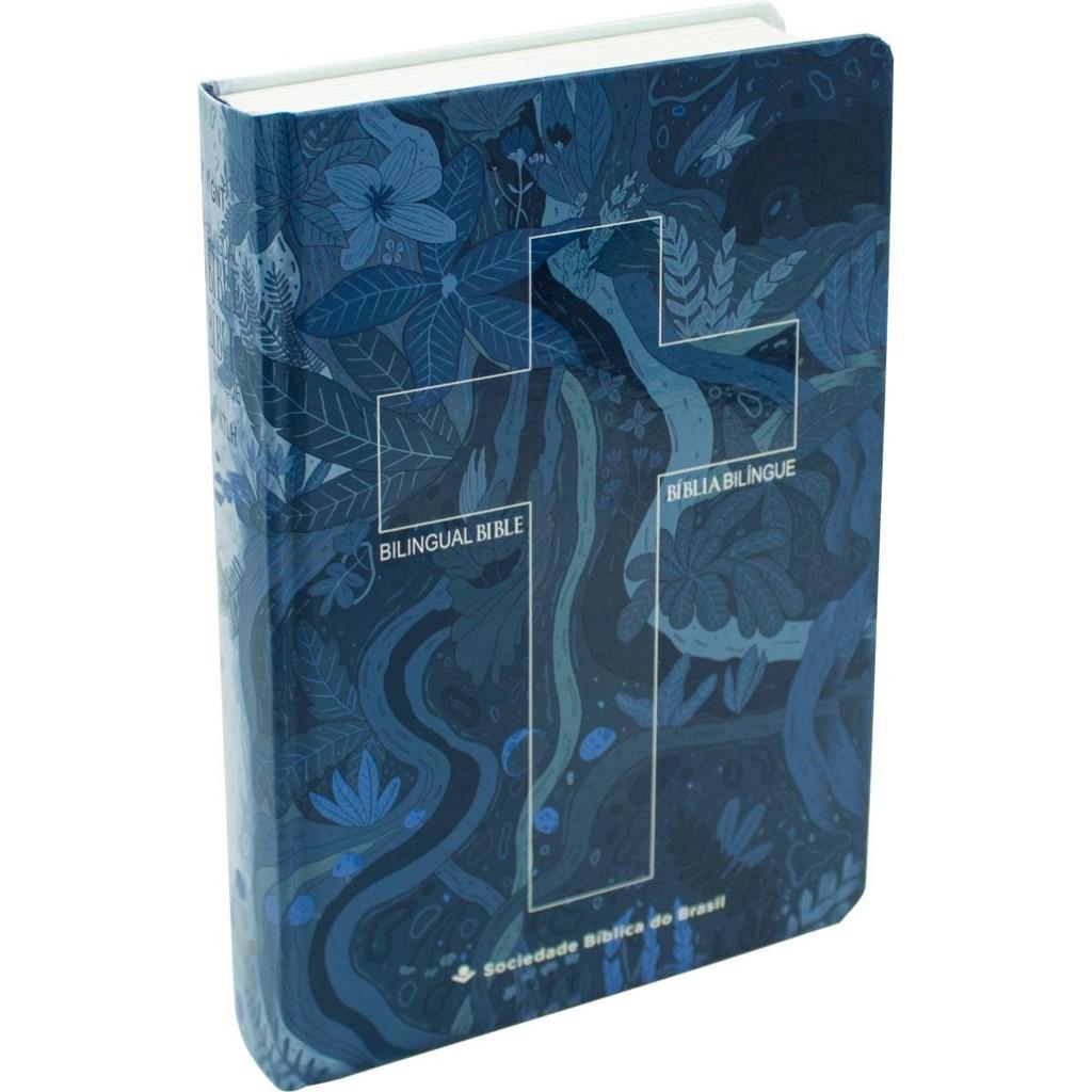 Bíblia Sagrada Bilíngue Ntlh Letra Normal Capa Dura Azul