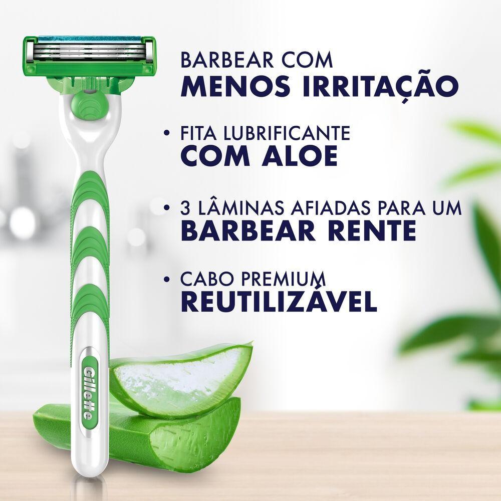 Carga Para Aparelho De Barbear Gillette Mach3 Aloe Vitamina 4 Unidades