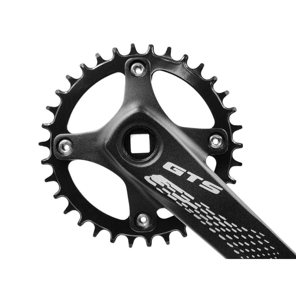 Pedivela Single Coroa Bcd 104mm 34D 175mm 1x12 1x11 1x10 Mtb + Movimento Central Ponta Quadrada 122.5mm Gts