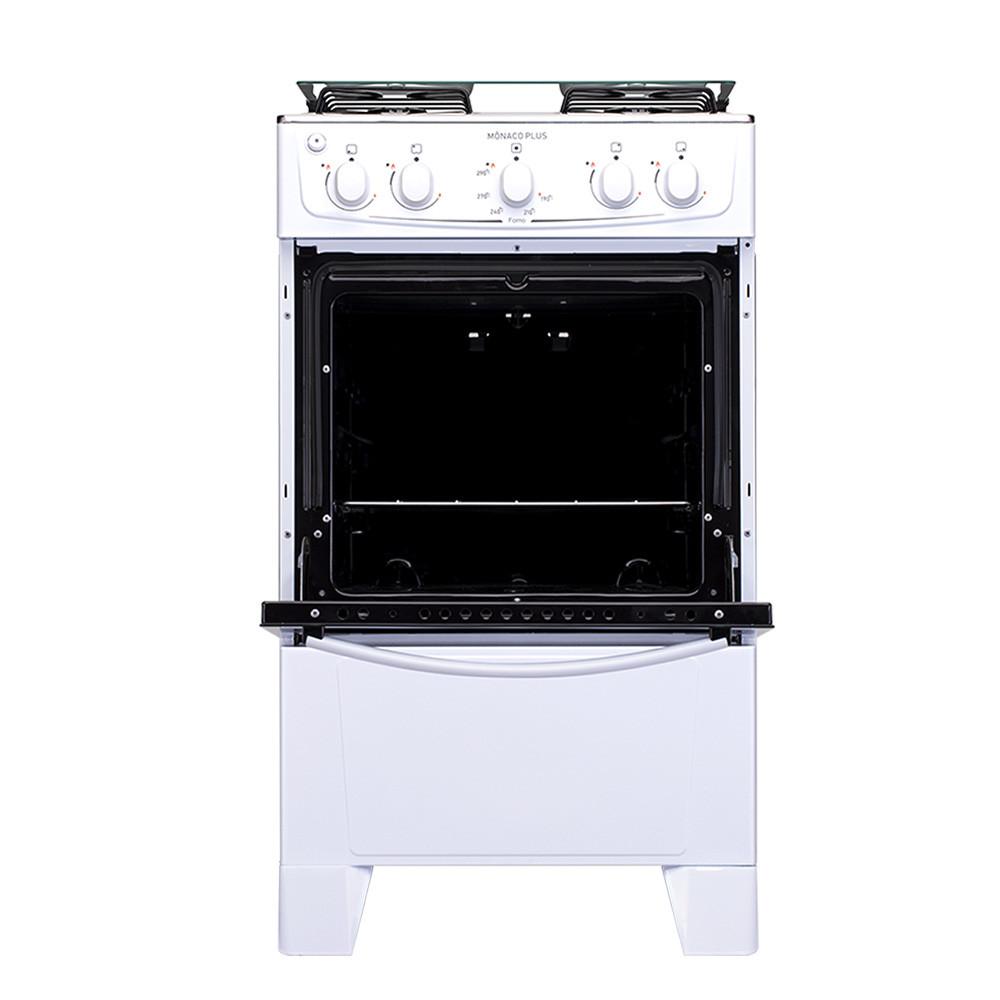 Fogão 4 Bocas Atlas Mônaco PLUS Com Mesa Inox E Acendimento Automático Branco Bivolt