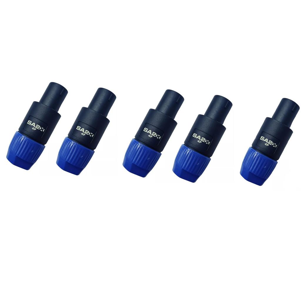 Kit 5 Conector Plug Speakon Santo Angelo 4 Polos Linha Sa2x