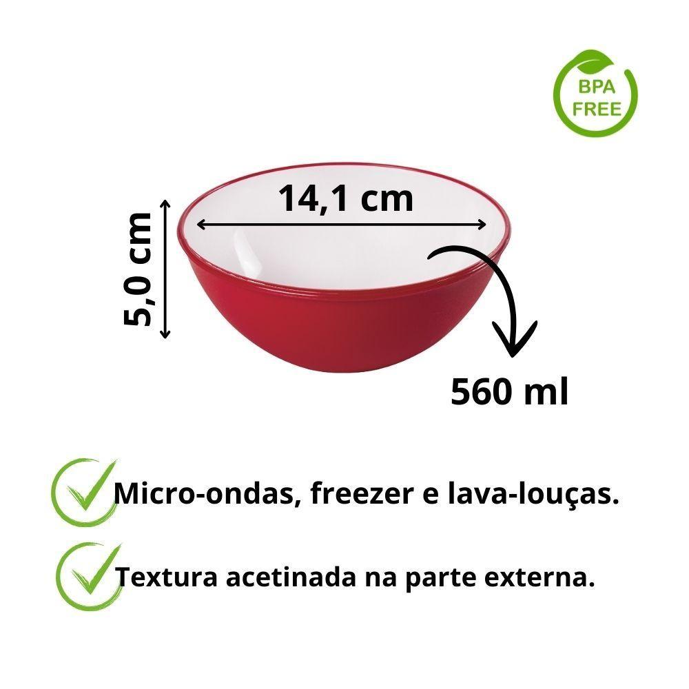 Kit 6 Tigelas Bowl Cumbuca Plástico Duo Chef 560 Ml Plasútil