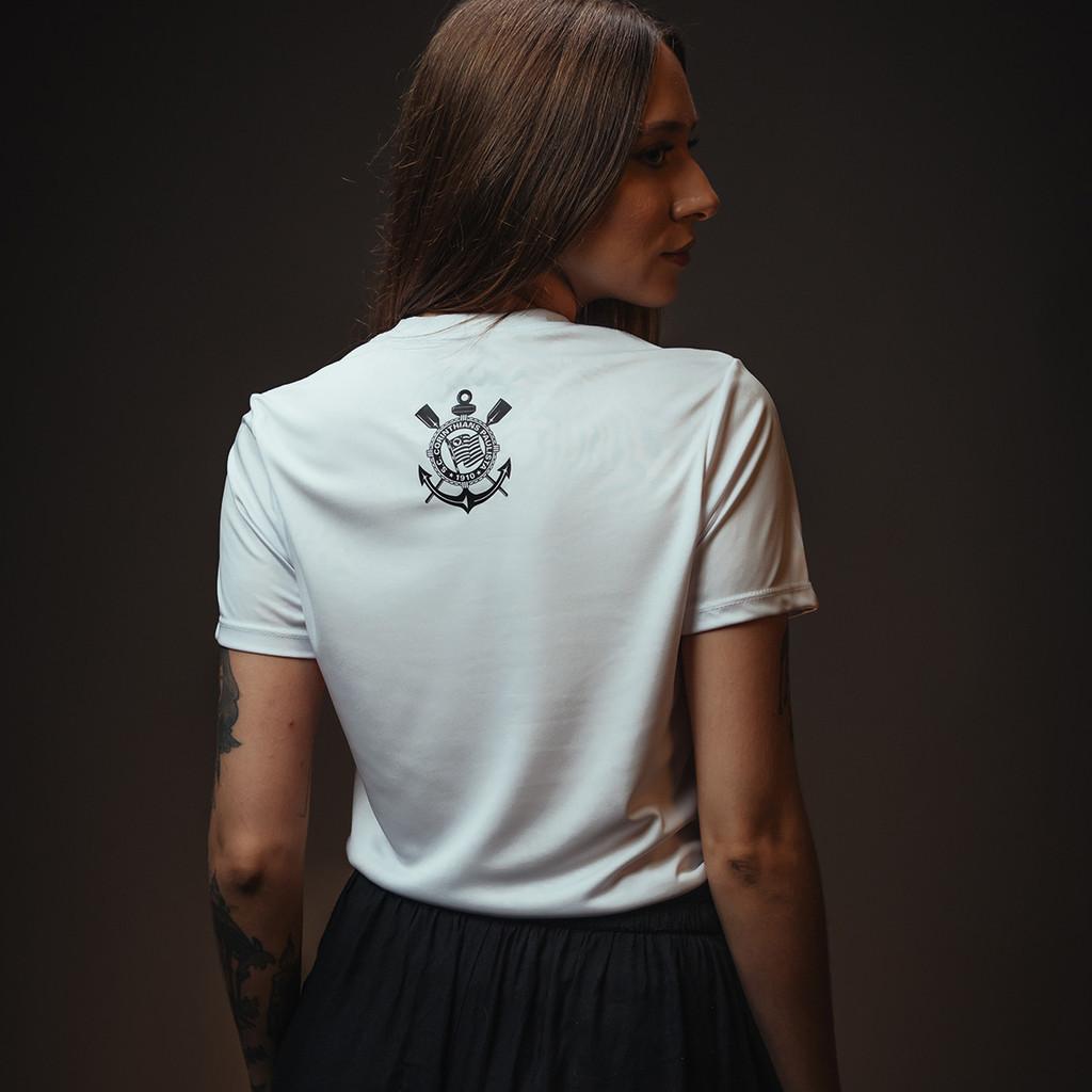 Camisa Corinthians Torcedora Dry Branca Feminina Oficial