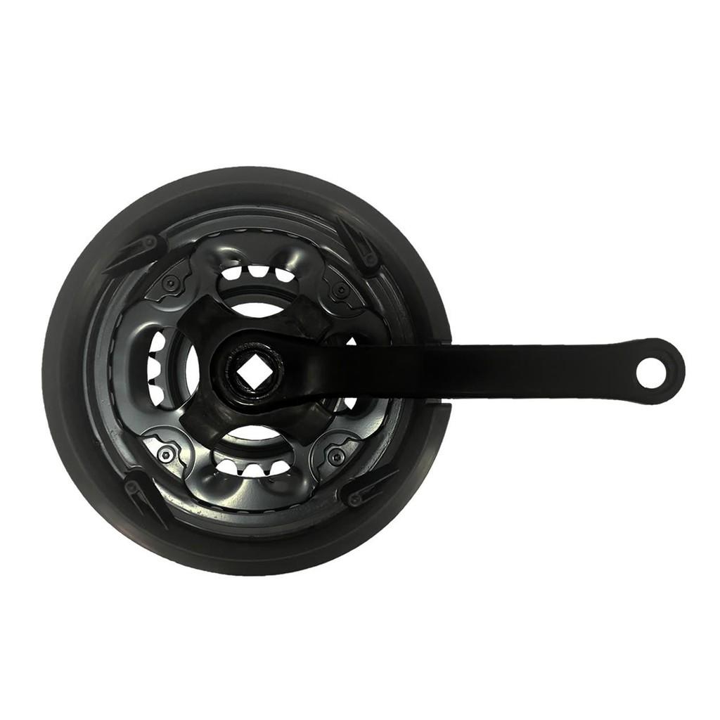 Pedivela Triplo 24-34-42 Dentes 170mm Com Protetor Aço Preto