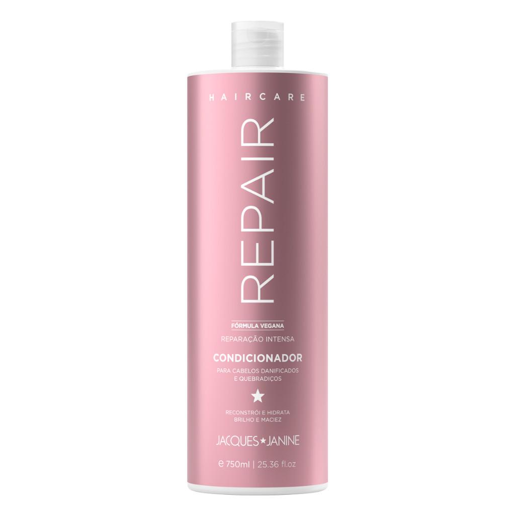 Kit Hair Care Repair Jacques Janine Shampoo Sem Sal 800ml + Condicionador Leave-in 750ml Reconstrução Hidratação