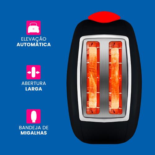 Torradeira Elétrica 2 Fatias 3 Em 1 Telefunken Easytoast