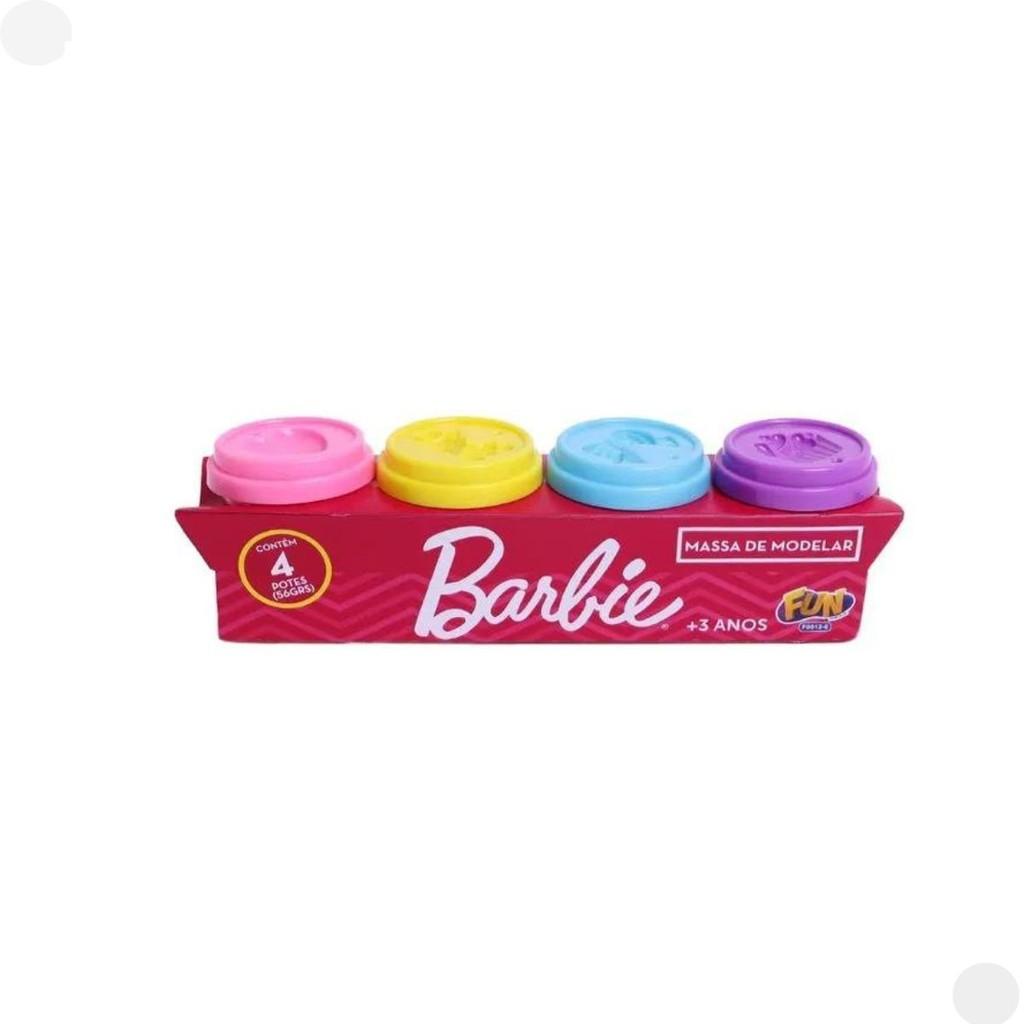 Massa De Modelar Da Barbie 4 Potes 56G F0012-6 - Fun