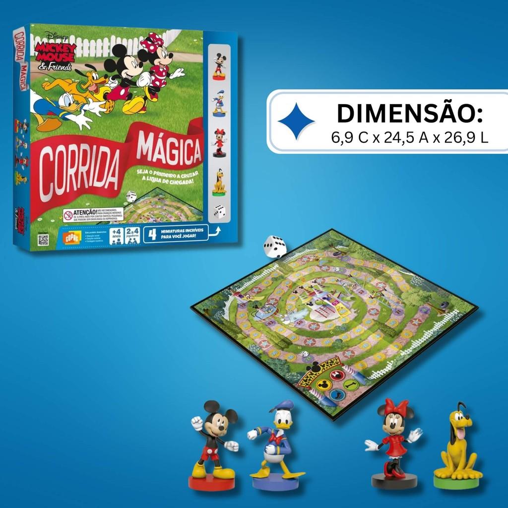 Jogo Infantil Corrida Mágica Mickey Friends C/4 Miniaturas Copag