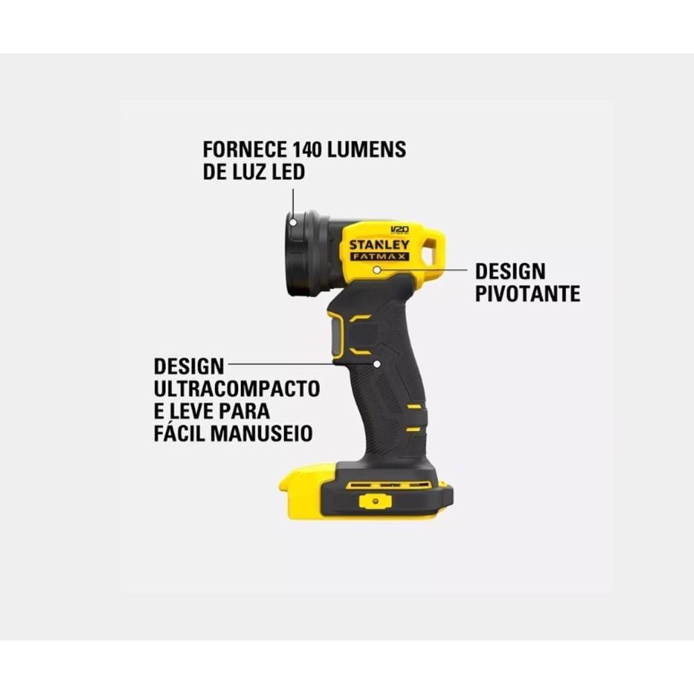 Lanterna 20v MAX Sem Bateria E Carregador Scl020 Stanley