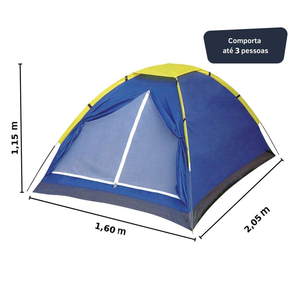 Barraca Camping Iglu Para 3 Pessoas Azul Mor