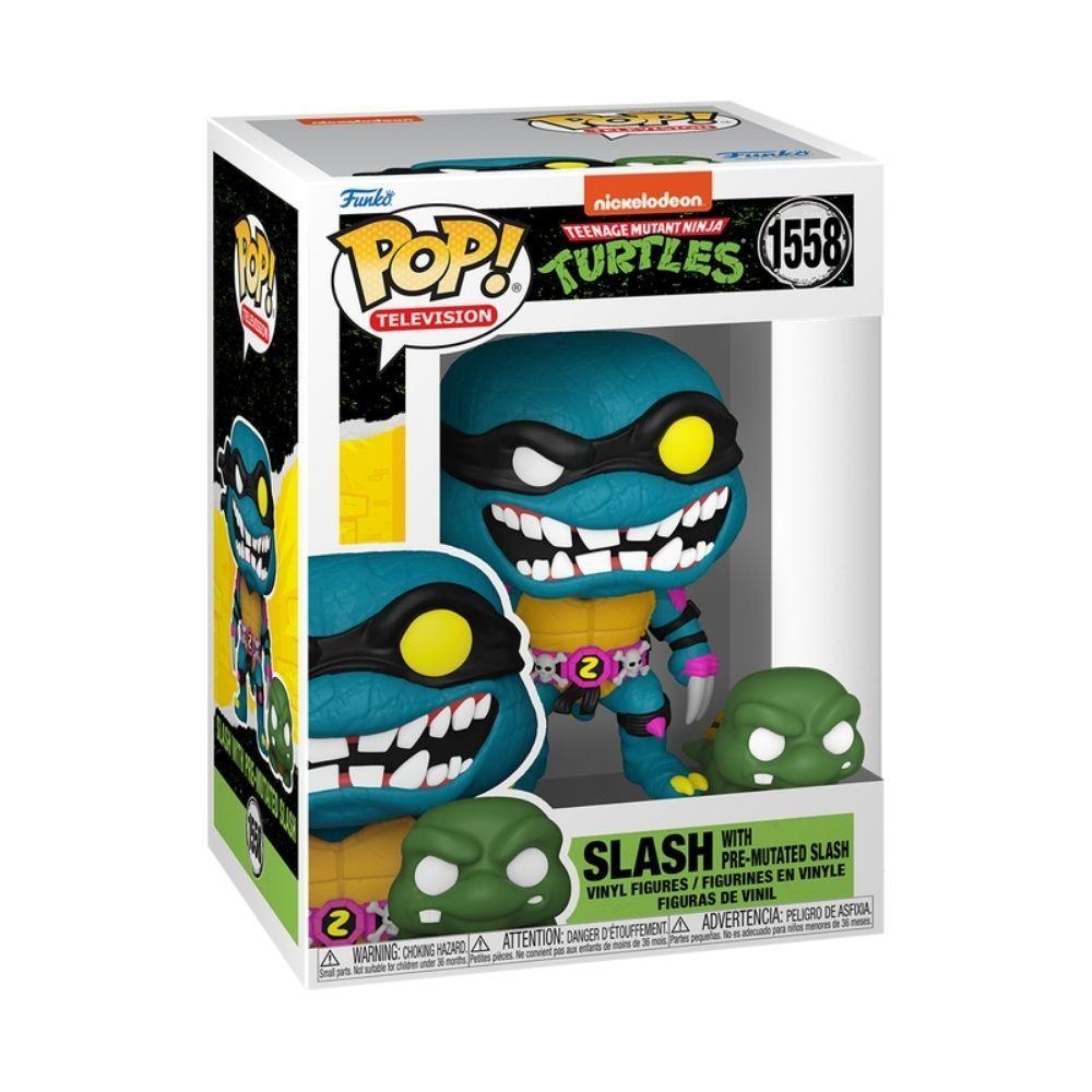 Boneco Funko Pop Tartarugas Ninja Slash E Pré-mutado Slash