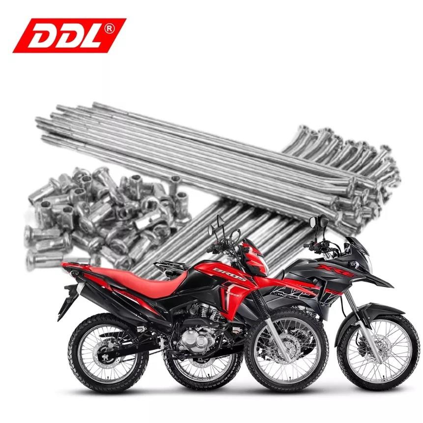 Jogo Kit Raio Para Roda Traseira Moto Honda Bros 150 160 Xre 190 Freio A Disco 4MM Cromado