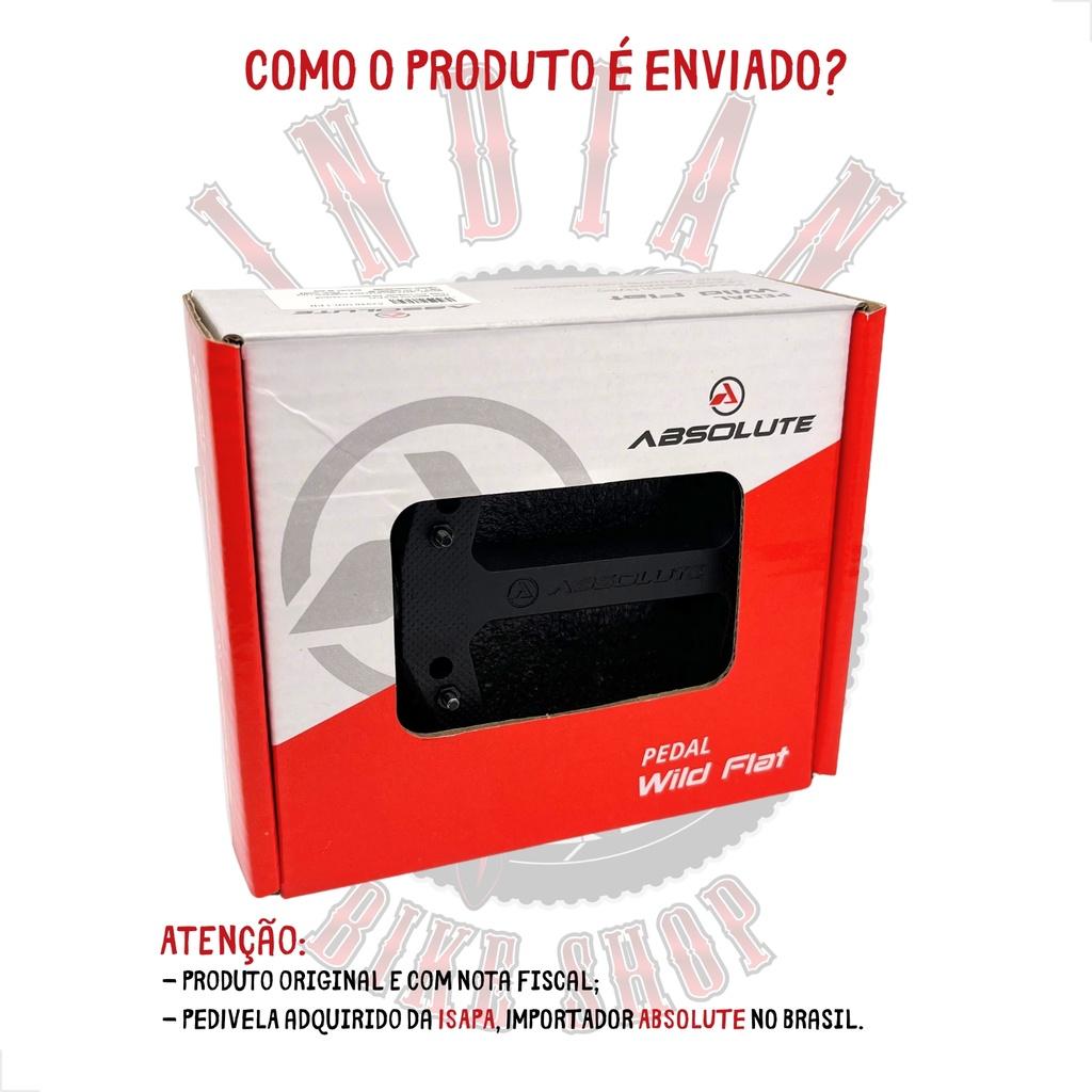 Pedal Plataforma Absolute Wild Flat C/Rolamento Preto P/Mtb Urbana Bmx Freestyle