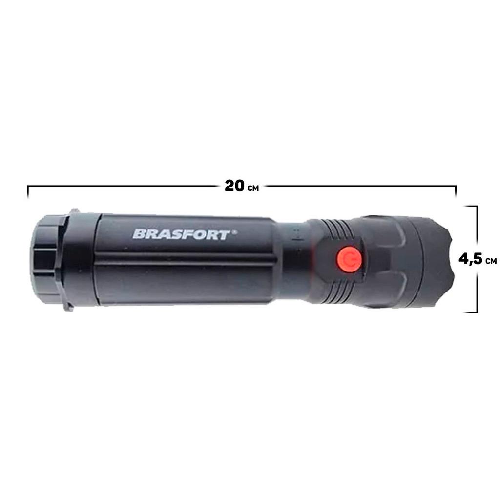 Lanterna LED Cops À Pilha Com Base Magnética E Função Alerta Brasfort