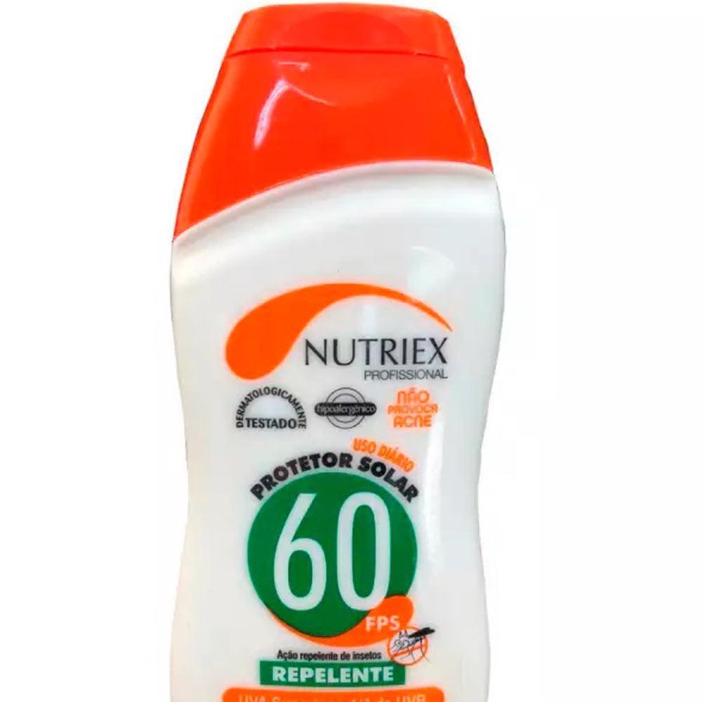 Protetor Solar FPS 60 Com Repelente 120 Ml Bisnaga Profissional Nutriex