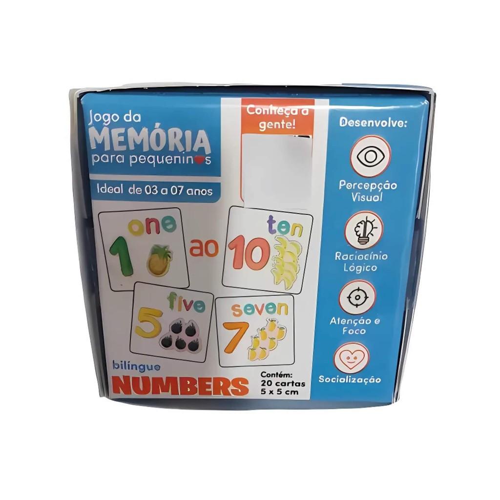Jogo Da Memória Para Pequeninos Numbers Interativo Bilingue 20 Cartas Cooper Fun