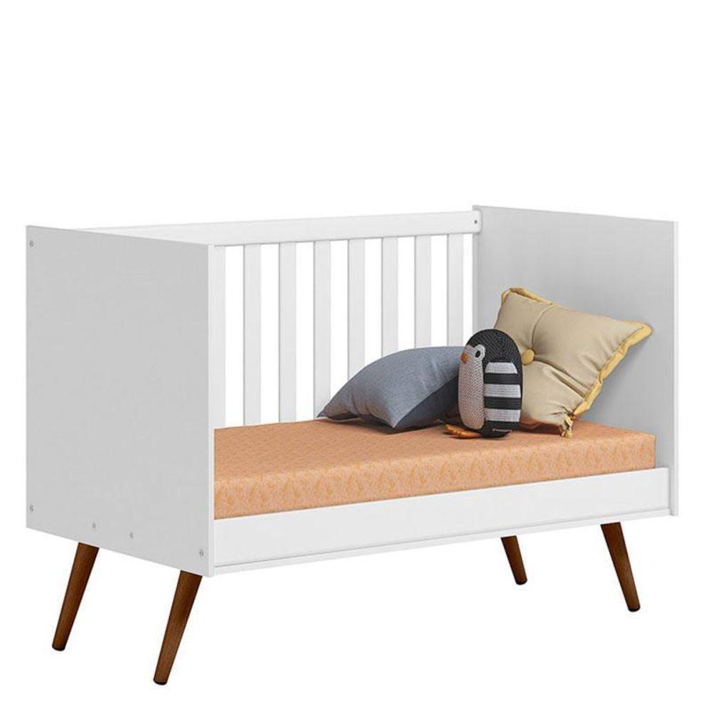 Berço Americano Q Encanto 3820 Retrô Branco Acetinado Ambiente - Qmovi