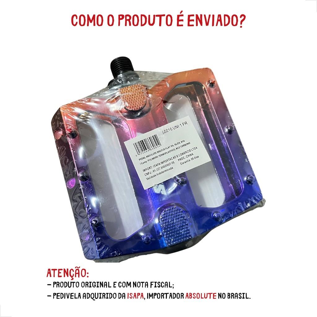 Pedal Plataforma Absolute Brutus Flat Oil Slick Camaleão - Dh Enduro Bmx Rosca Grossa 9/16 Freerider Bicicleta