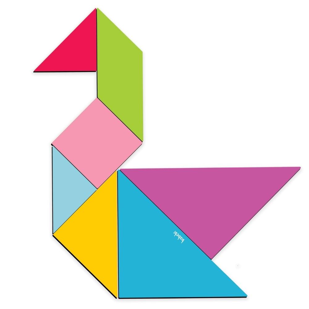 Jogo Mini Tangram Joguinhos De Bolsa Babebi Madeira Educativo Tabuleiro Brincar Lógico Montar Peças