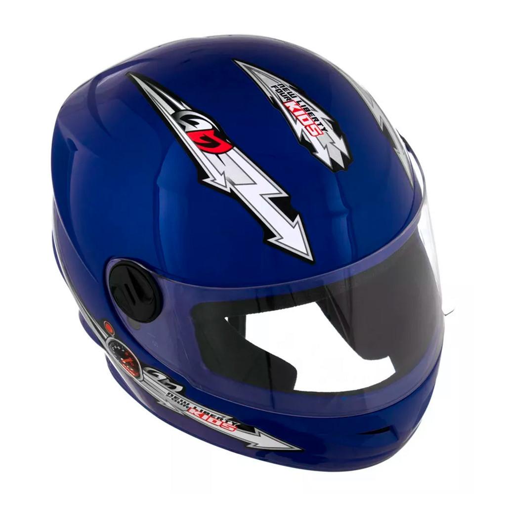 Capacete Moto Infantil Fechado Liberty Four Kids Criança Tamanho 54 Cor Azul Inmetro - PRO Tork