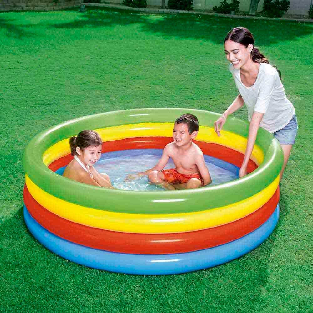 Piscina Arco-iris Inflável Redonda 157x46cm 550 Litros Mor