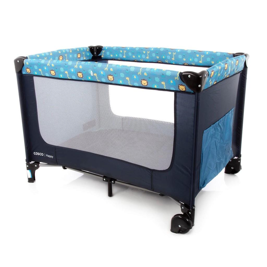 Berço Portátil Cosco Kids Happy Com Mosquiteiro E Trocador 0-15kg Azul