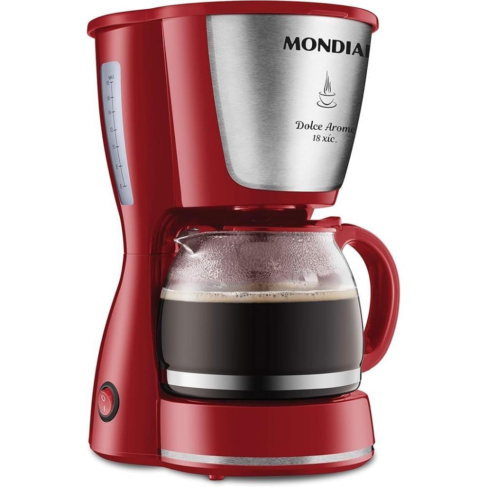 Cafeteira Elétrica Mondial Dolce Arome Para 18 Xícaras 220V 550W Vermelho/inox - C-35-18x