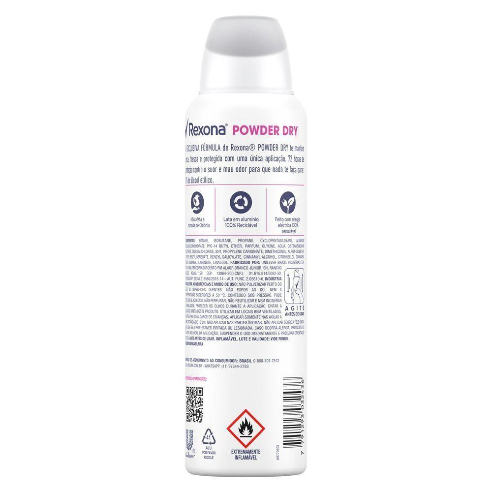 Kit 3 Desodorantes Antitranspirantes Rexona Feminino Powder Dry 150ml