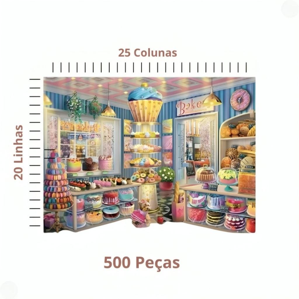Quebra Cabeça Puzzle Doceria Colorida 500 Peças 04593 - Grow