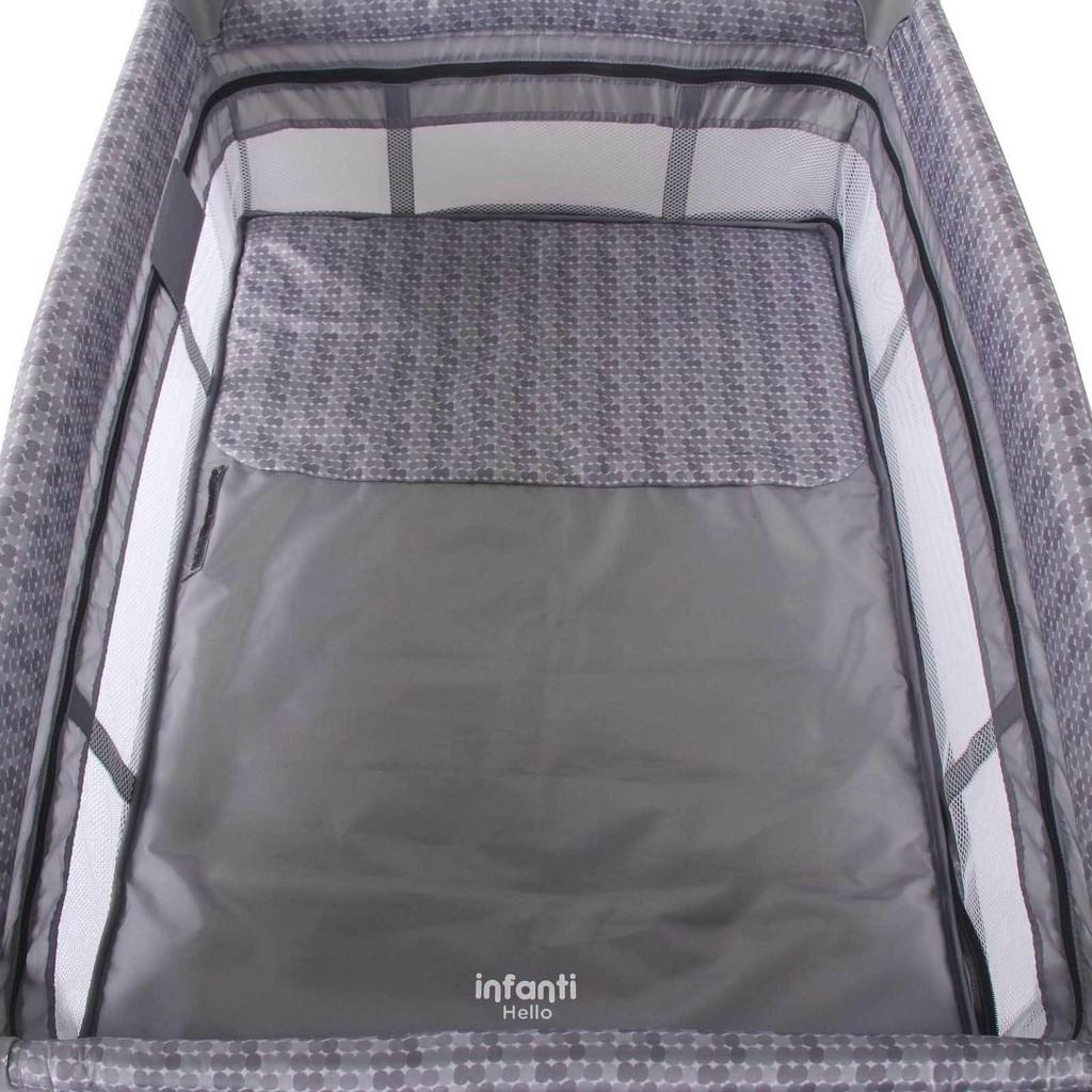 Berço Portátil Infanti Hello Chiqueirinho Com Mosquiteiro 0-18kg Cinza