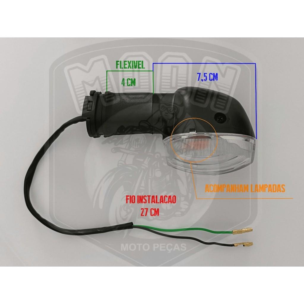 4 Pisca Seta Para Moto Yamaha Xj6 Lente Cristal Com Lâmpadas