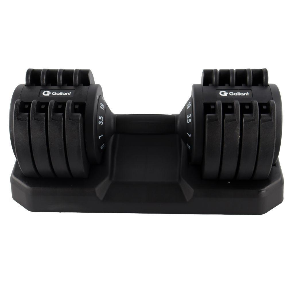 Dumbbell Halter Gallant Regulável Anilhas 19kg Com Base Elite PRO (gdb20r0a-pt)