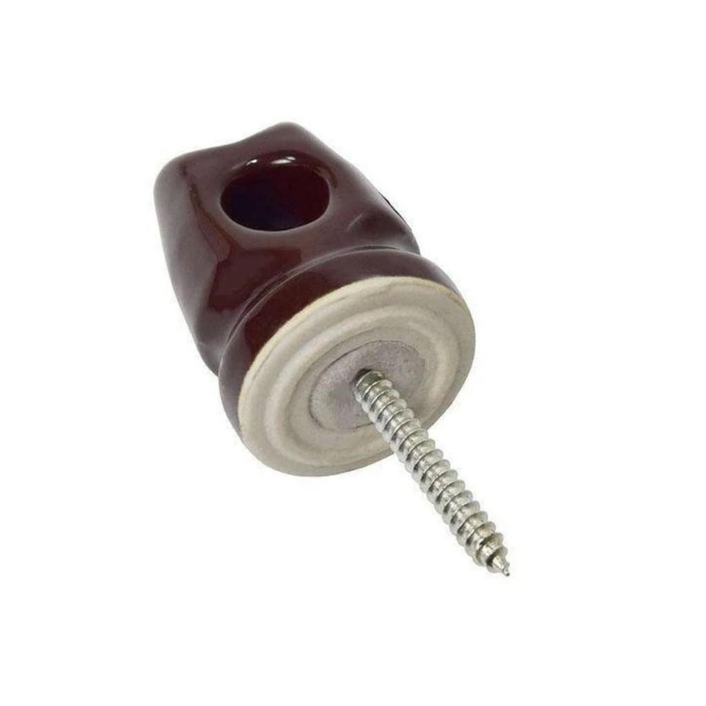 Isoladores De Porcelana T Pimentão 54 72mm Foxlux Para Instalações Elétricas Aéreas Kit 5 Unidades