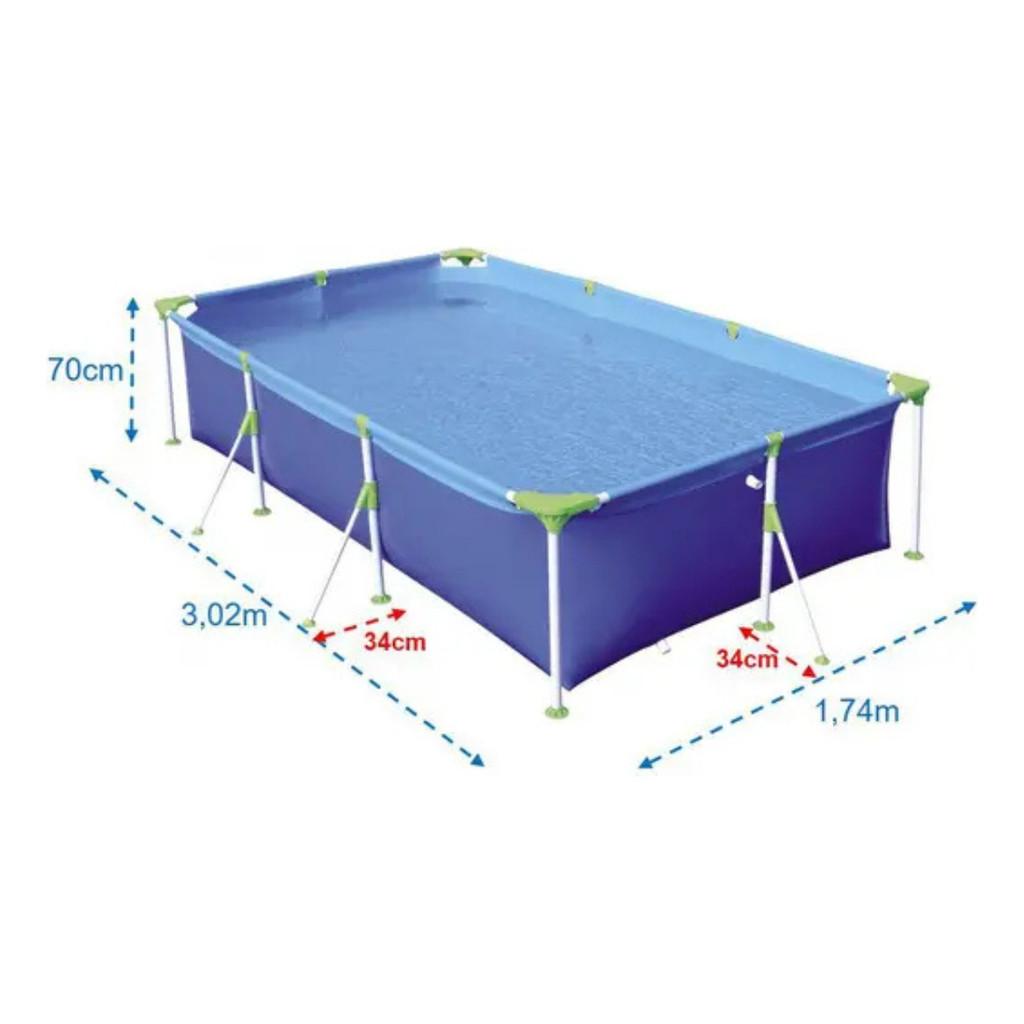 Piscina Retangular 3700 Litrosestrutural Premium Pvc - Mor
