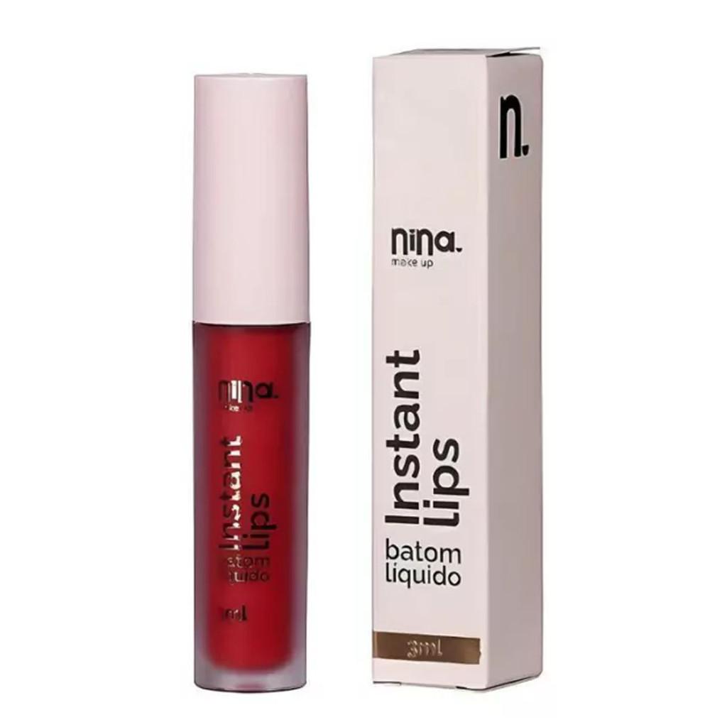 Batom Liquido Matte Nina Make Up Instant Lips 3ml