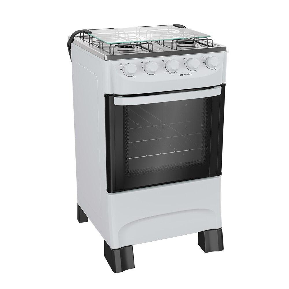 Fogão Mueller Mfi4ba Branco 4 Bocas Mesa Inox Total Clean