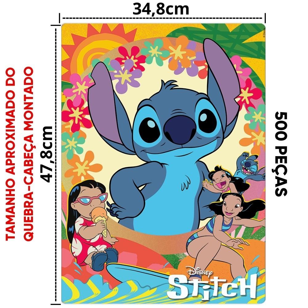 Quebra Cabeça Stitch E Lilo 500 Peças Toyster Puzzle Desenho Disney Gameoffice Edição Especial Filme