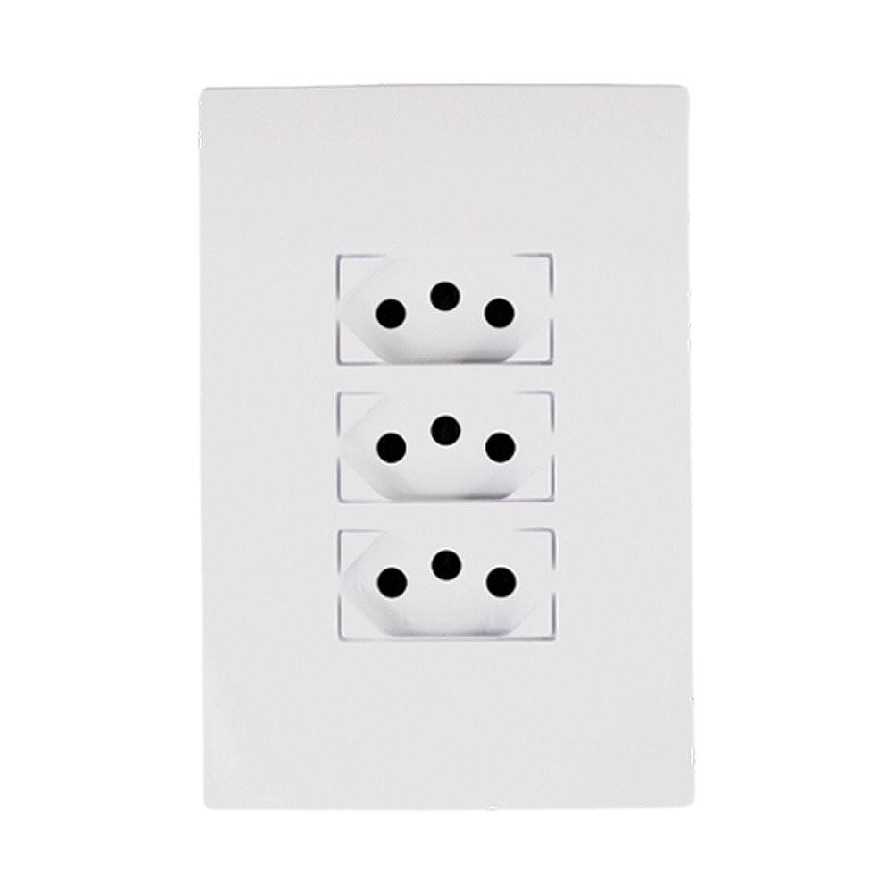 Tomada Ilumi I9 Monobloco Tripla 2P+T 20A 250V Com Placa