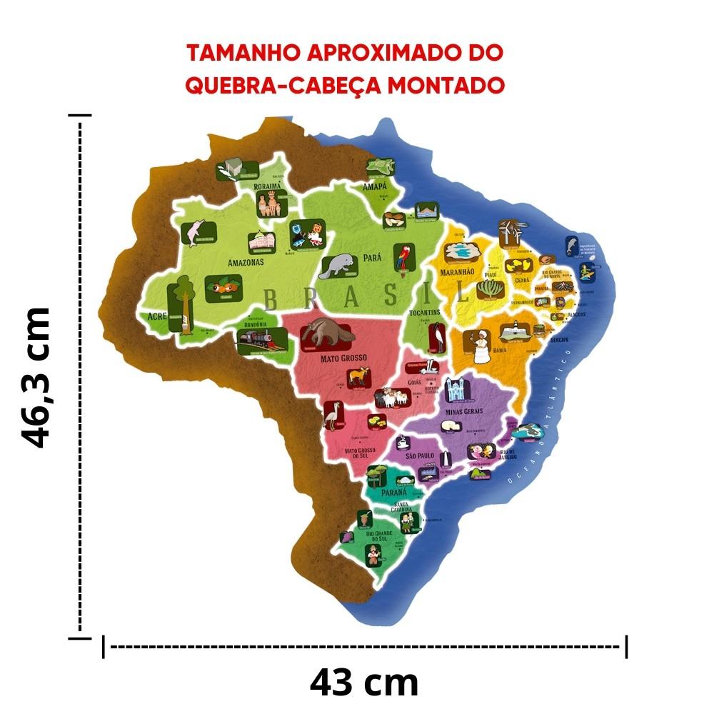 Quebra Cabeça Puzzle Play Gigante Mapa Do Brasil 45 Peças Grow Realidade Aumentada 3D Aplicativo App
